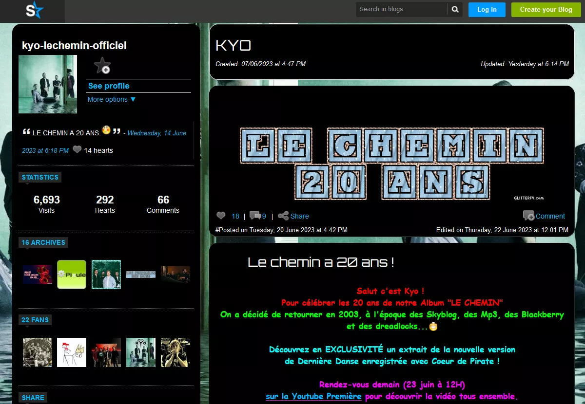 Fin d'une époque avec l'arrêt des skyblogs