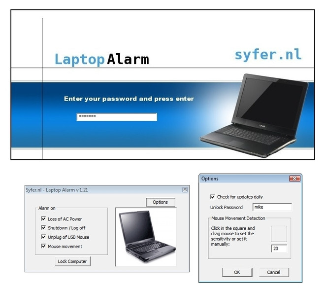 Laptop Alarm screen1