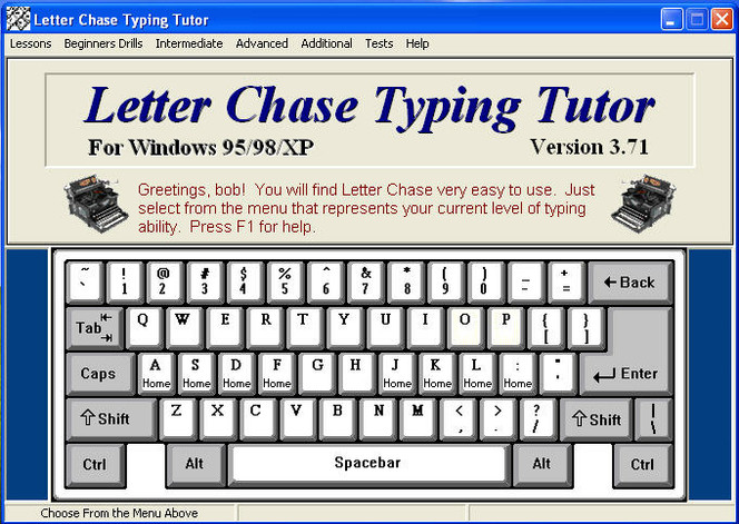 Letter Chase Typing Tutor