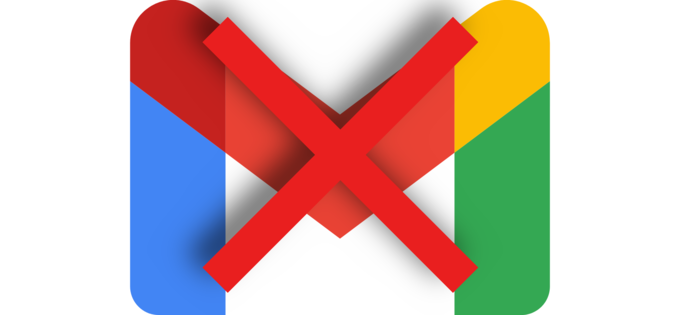 Logo GMAIL barré
