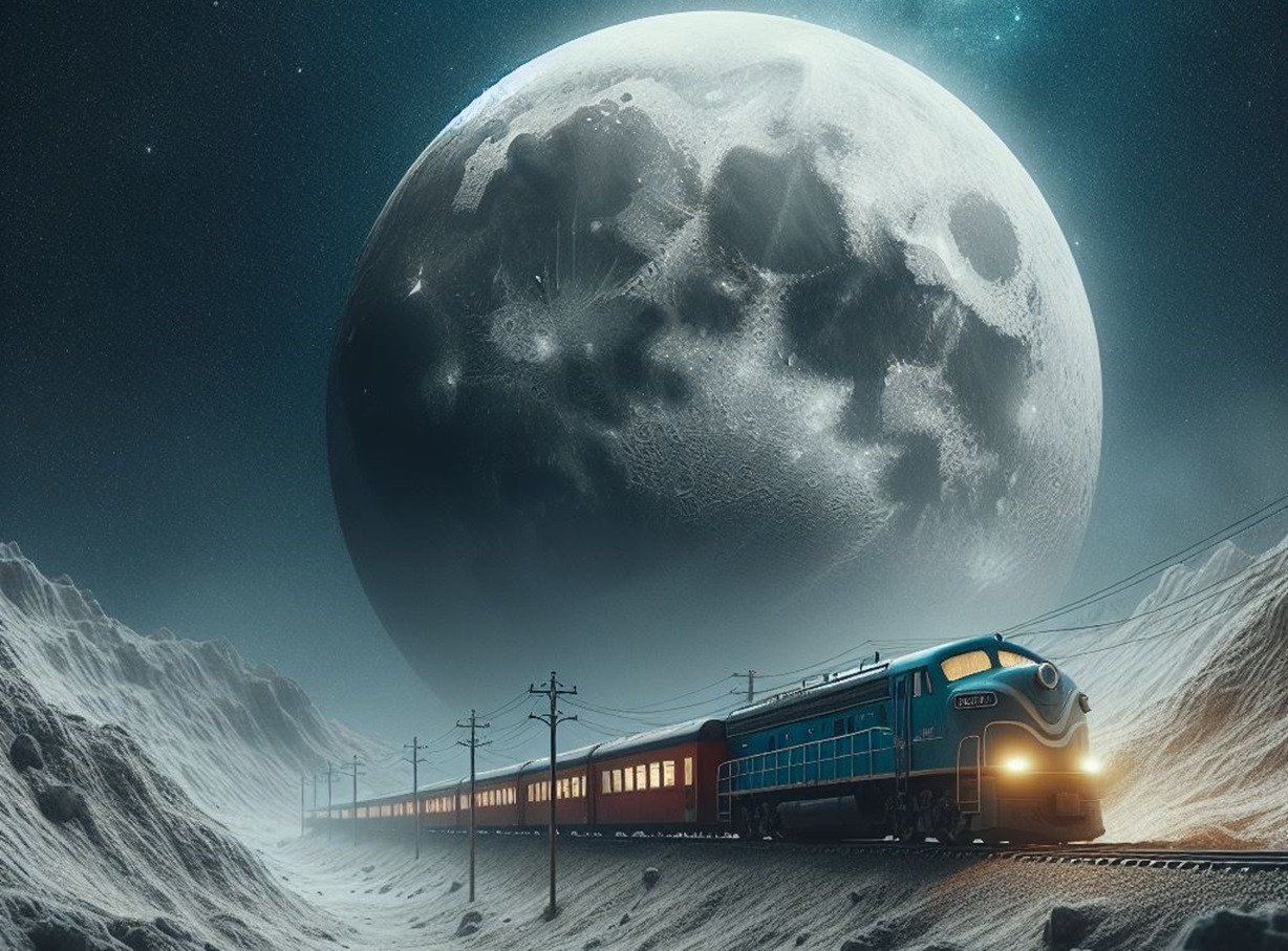 Lune train transport IA