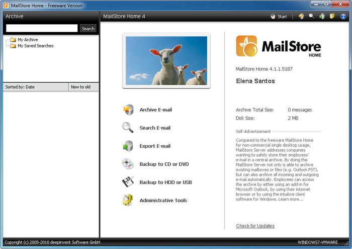 MailStore Home Edition screen1