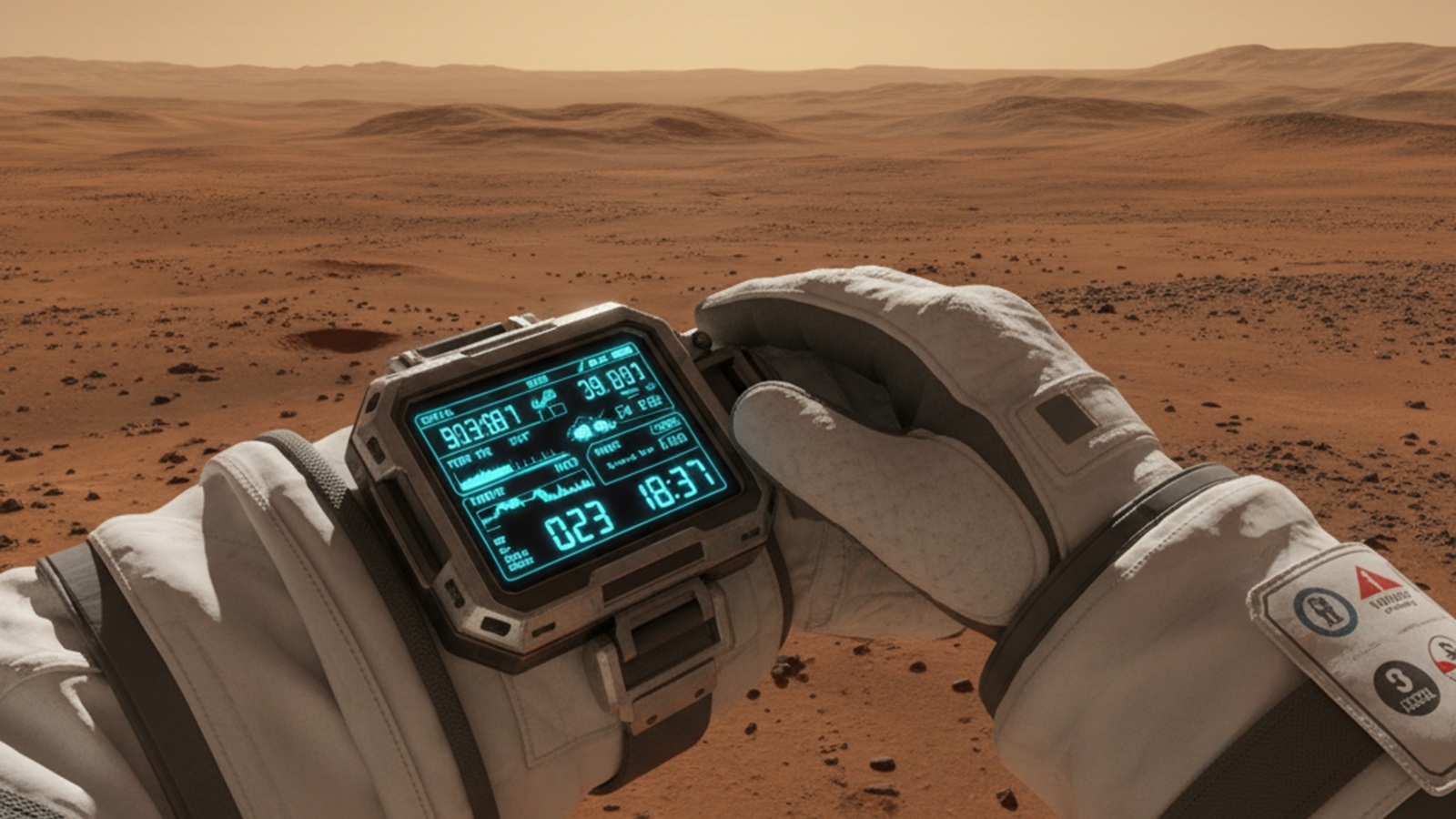 Mars temps heure astronaute illustration ia