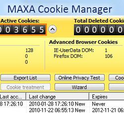 MAXA Cookie Manager screen1