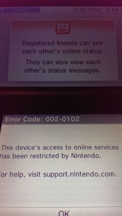 Message erreur Nintendo 3DS