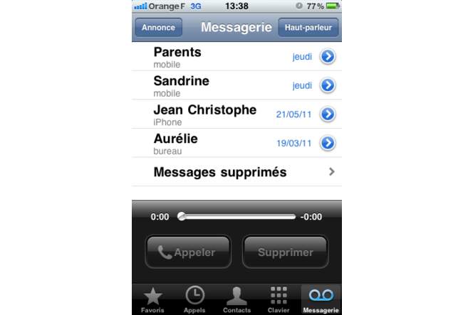 messagerie visuelle free iphone