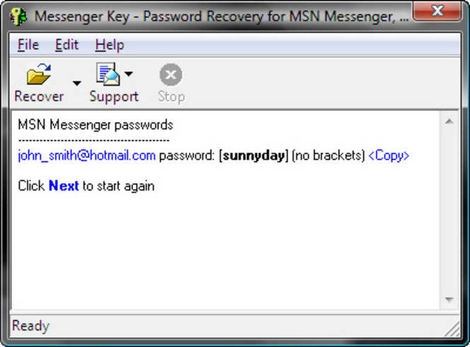 Messenger Key screen 1