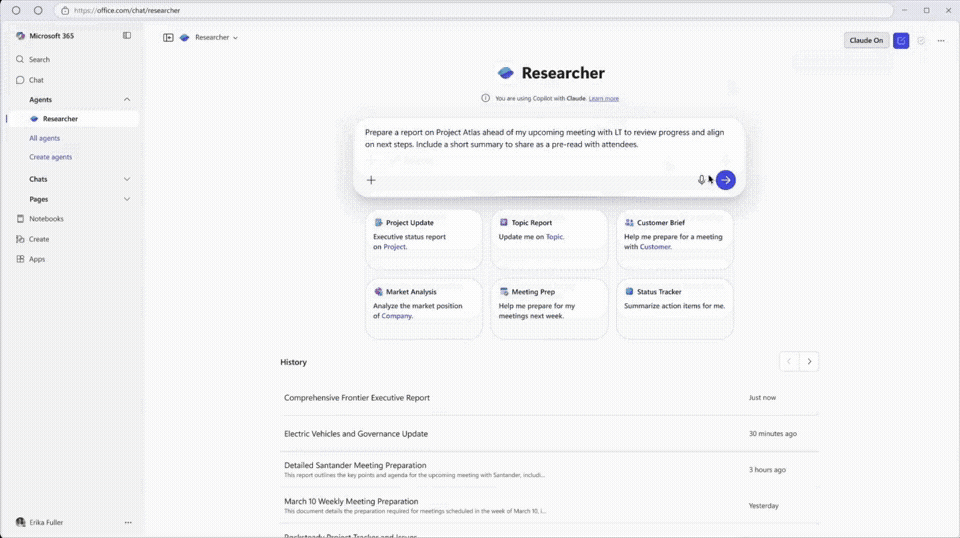 microsoft-365-researcher-claude