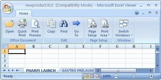 Microsoft Excel Viewer screen 2
