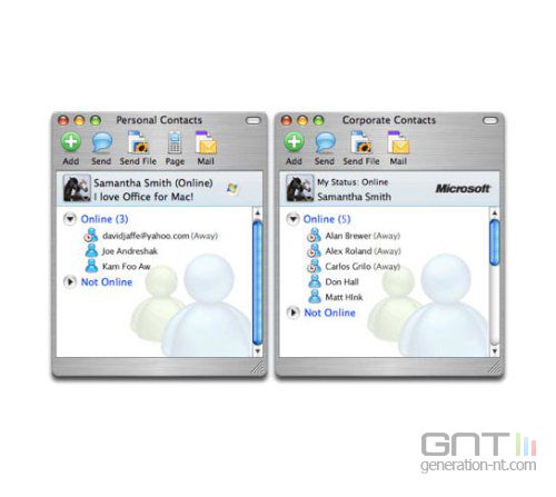Microsoft messenger 6 pour mac capture ecran