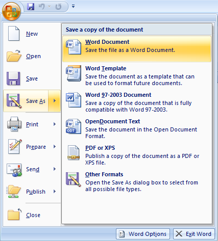 Microsoft Office 2007 Service Pack 2 screen