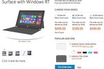 Microsoft Surface RT prix
