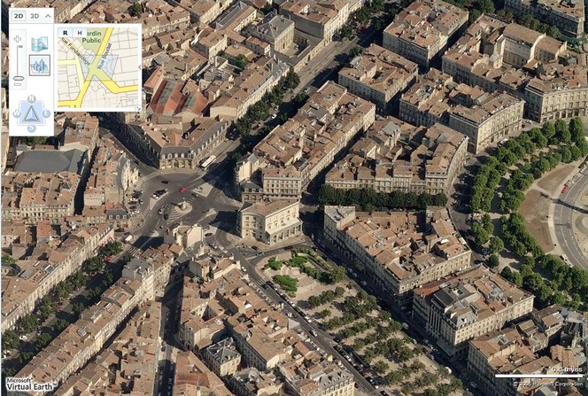 Microsoft Virtual Earth : Bordeaux (vue oblique)