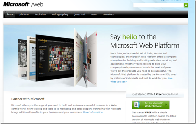 Microsoft Web Platform Installer screen 2