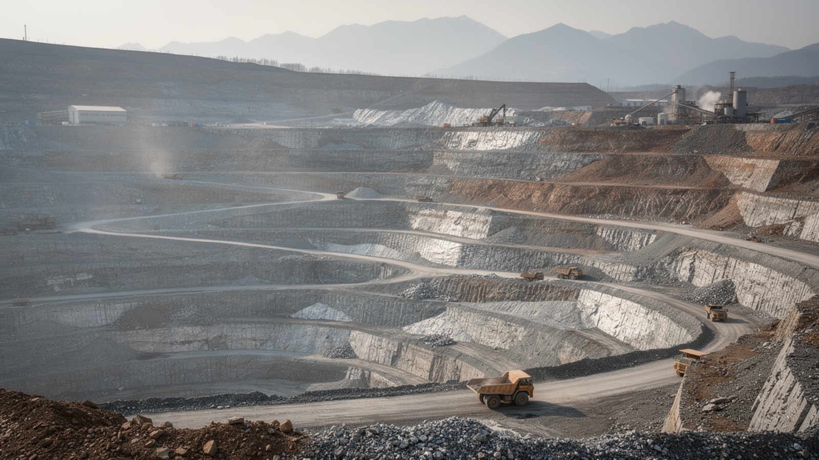 mine extraction argent chine illustration IA