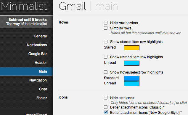 Minimalist Gmail screen 2