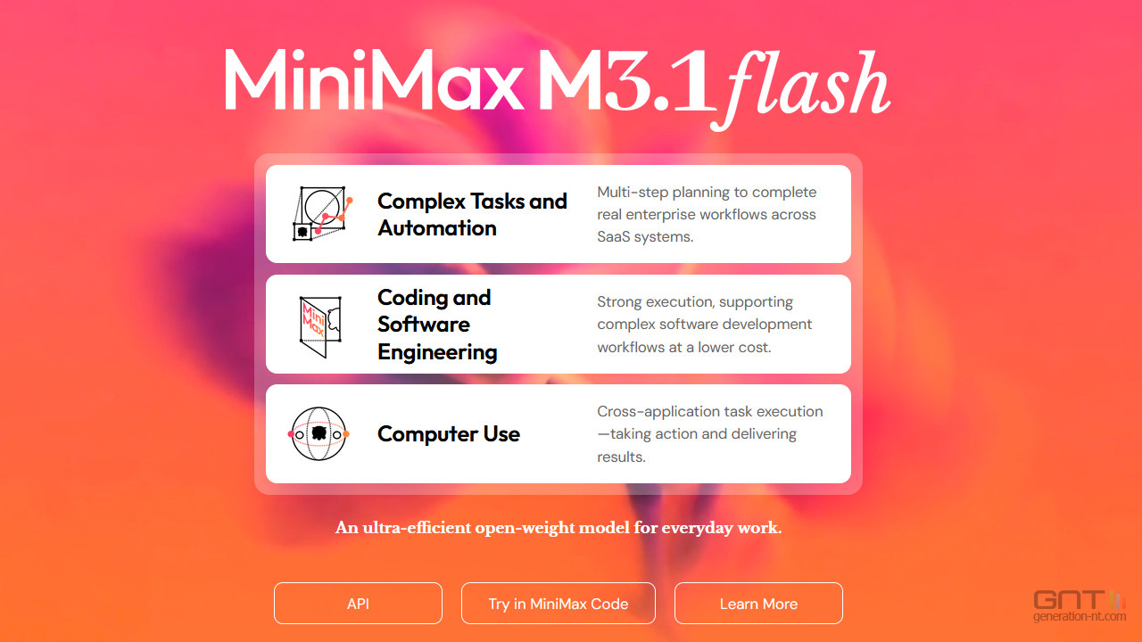 MiniMax revendique un saut générationnel avec M3.1 Flash