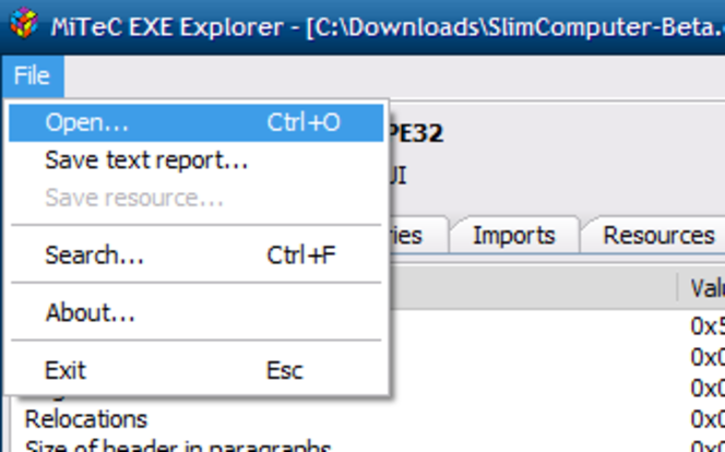 instaling MiTeC EXE Explorer 3.6.4