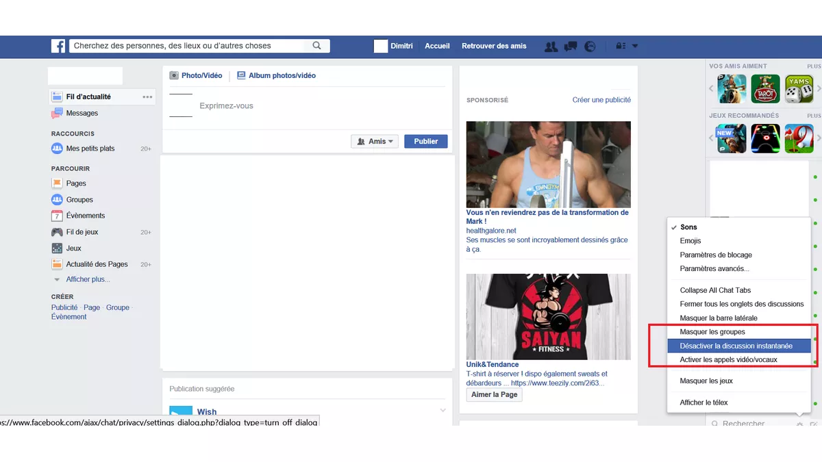 Passer en mode horsligne sur Facebook