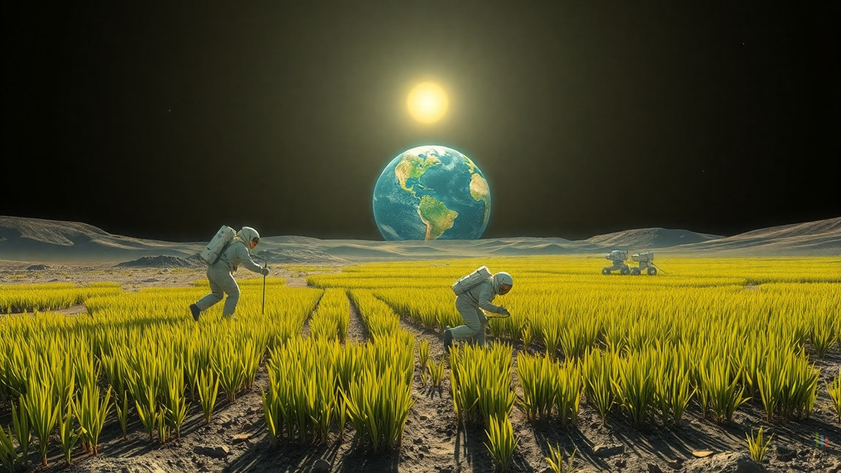 Moon Rice culture riz lune IA