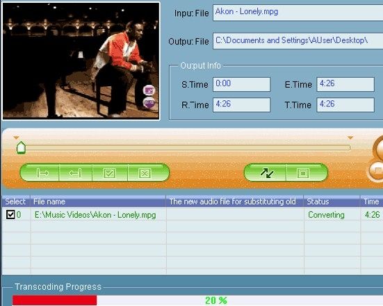 MP3 Player Utilities - AMV Convert Tool screen  2