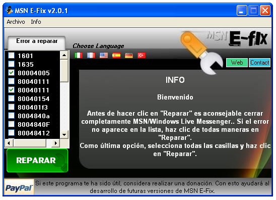 MSN E-Fix screen1
