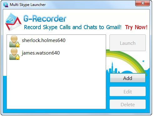 Multi Skype Launcher screen1