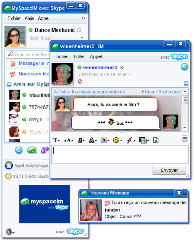 MySpaceIM avec Skype