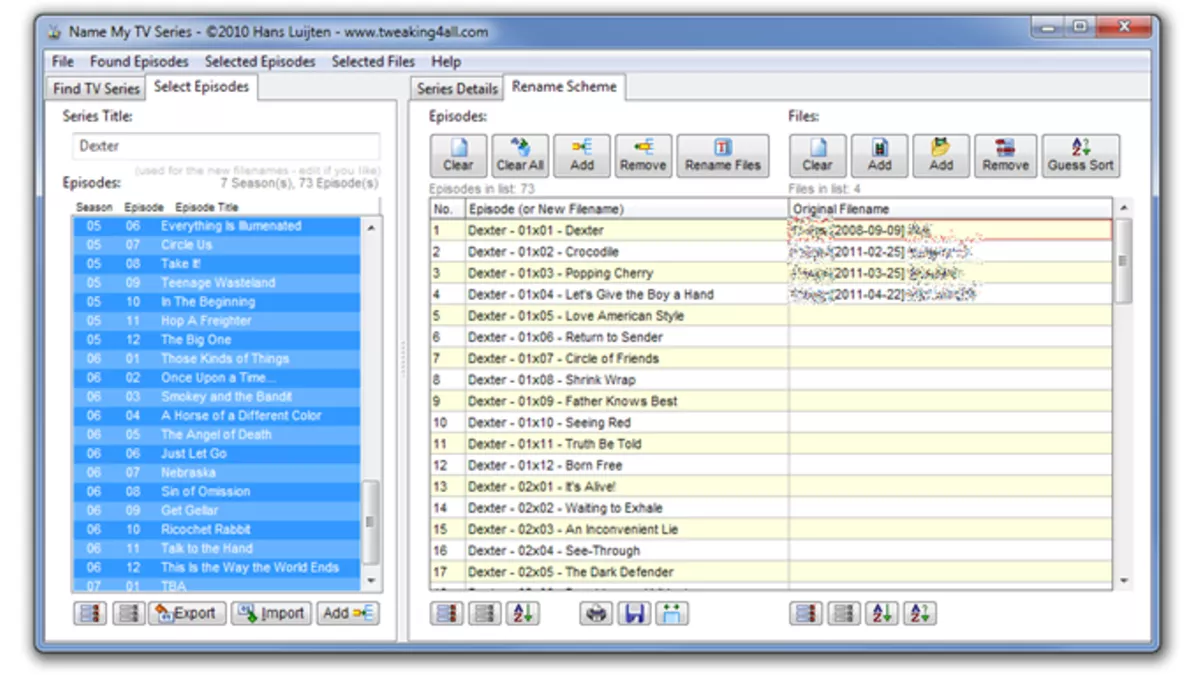 Name My TV Series renommer vos fichiers TV