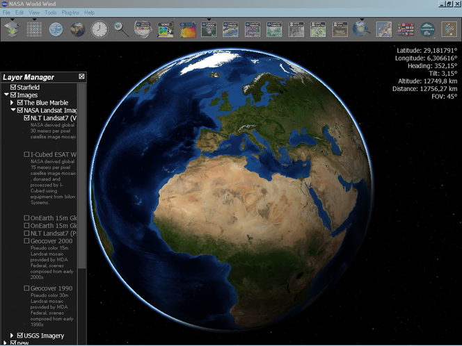 NASA World Wind Java SDK screen1