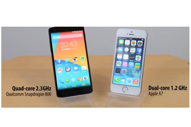 Nexus 5 vs iPhone 5S vignette
