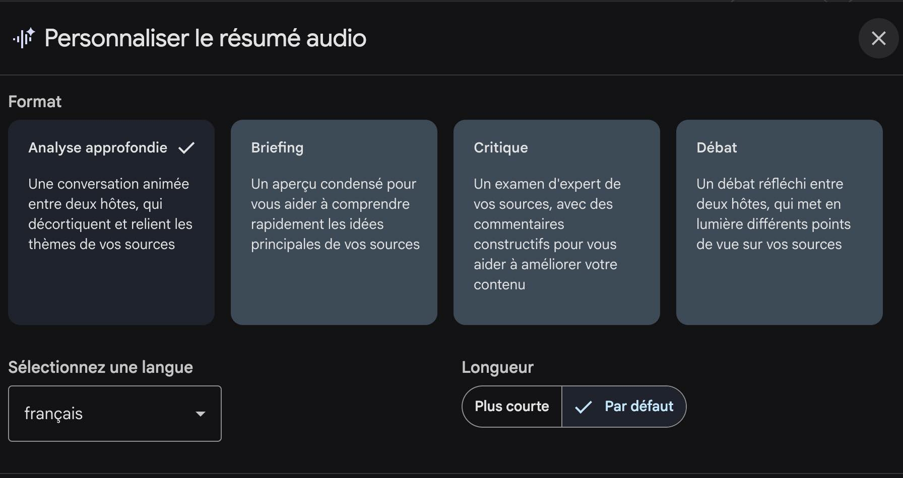 NotebookLM nouveaux modes re?sume?s audio