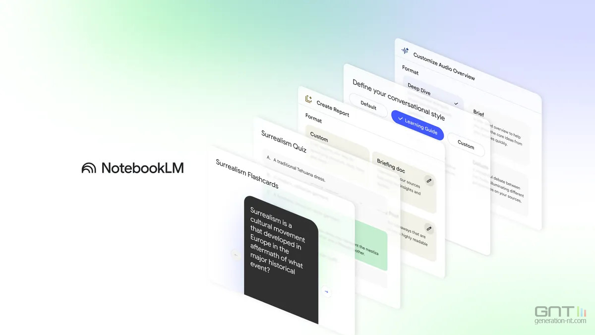 Encore des nouveautés IA pour NotebookLM