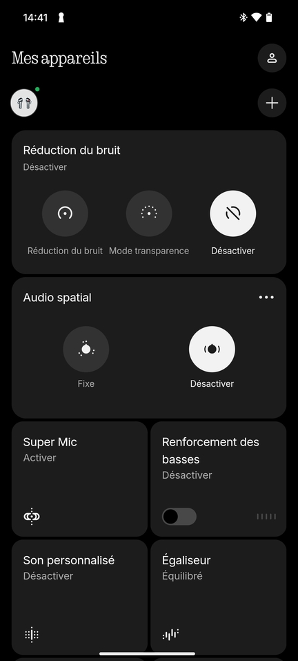 Nothing Ear 3 application reduction bruit