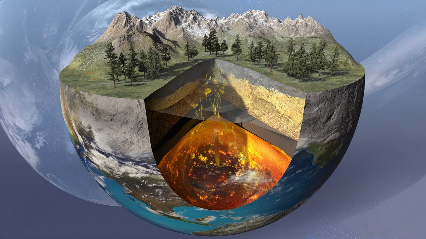 noyau terrestre vue coupe