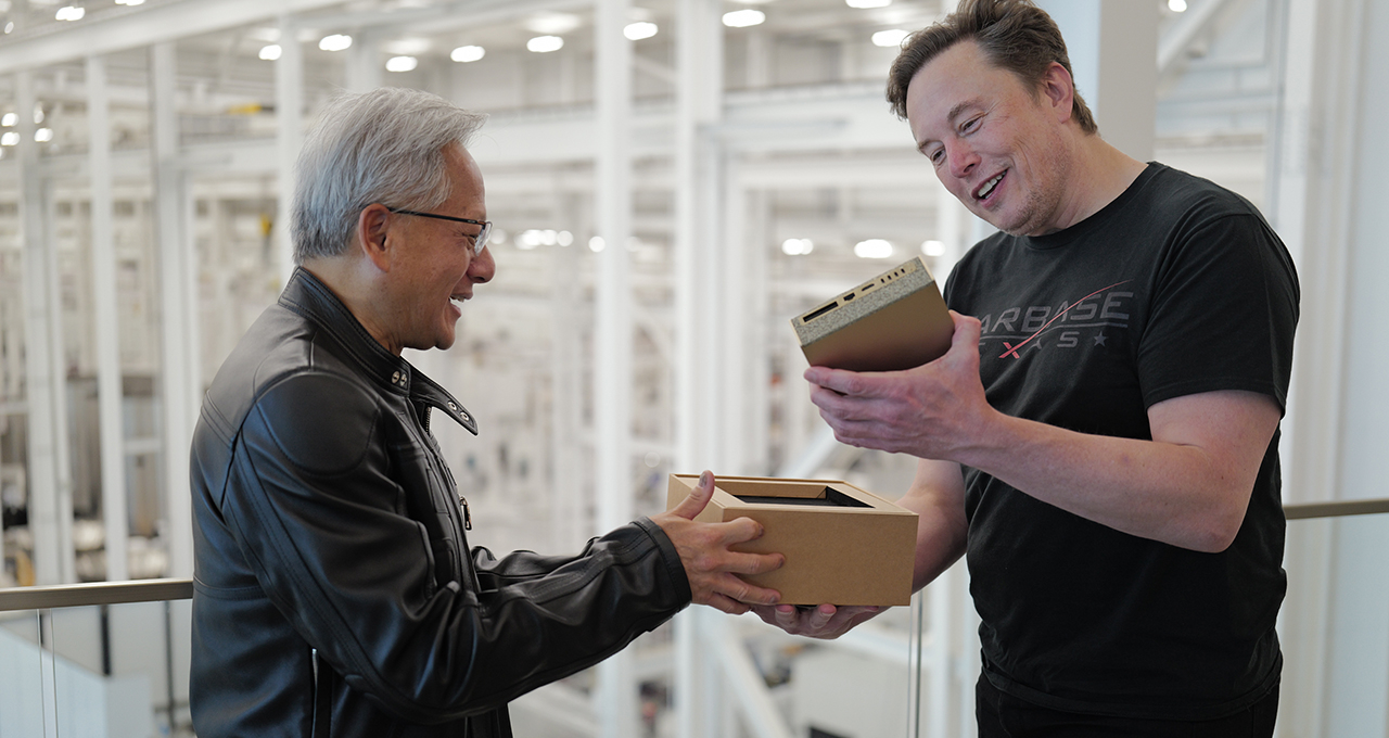 Nvidia DGX Spark Jensen Huang Elon Musk