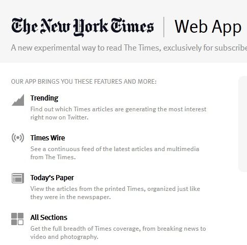 NYT web app