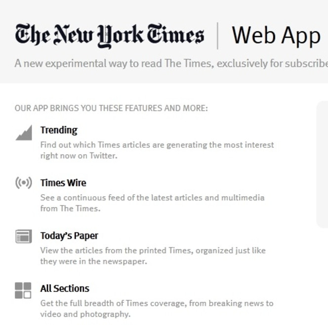 NYT web app