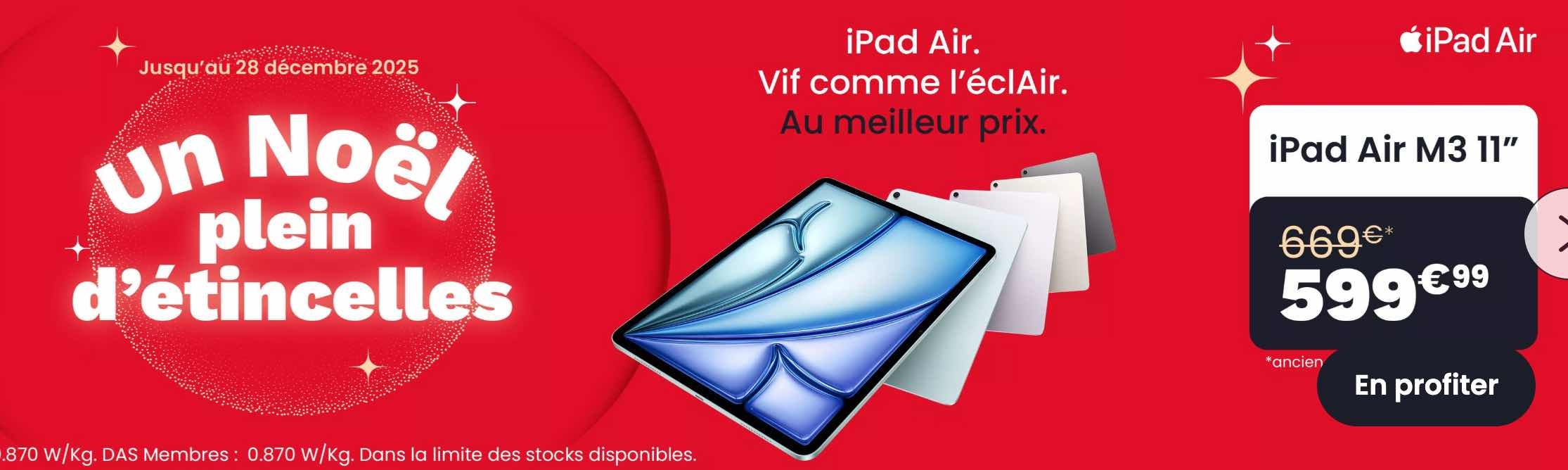 offre Boulanger iPad Air 11 M3