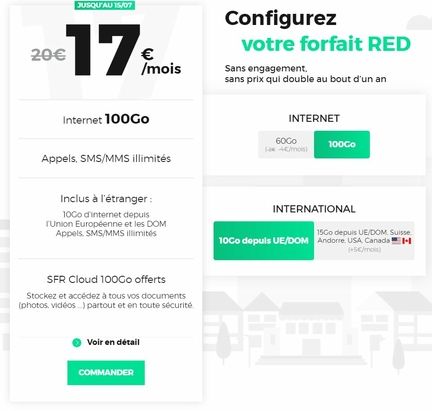 offre red by sfr 15 juillet 100 Go