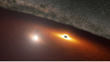 La première image de deux trous noirs en orbite l'un autour de l'autre