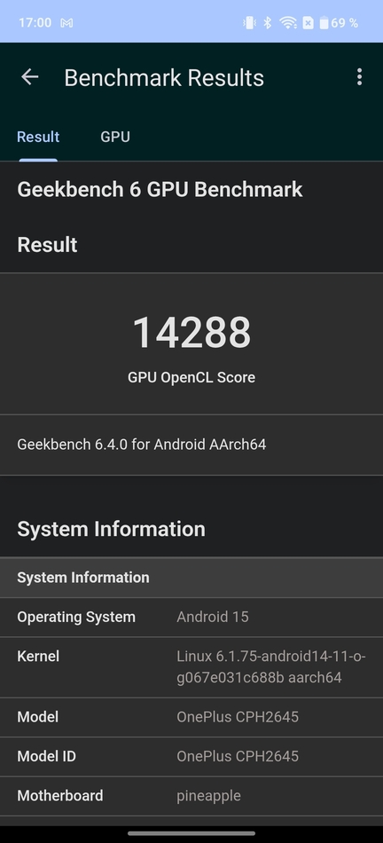 OnePlus 13R Geekbench 6 GPU