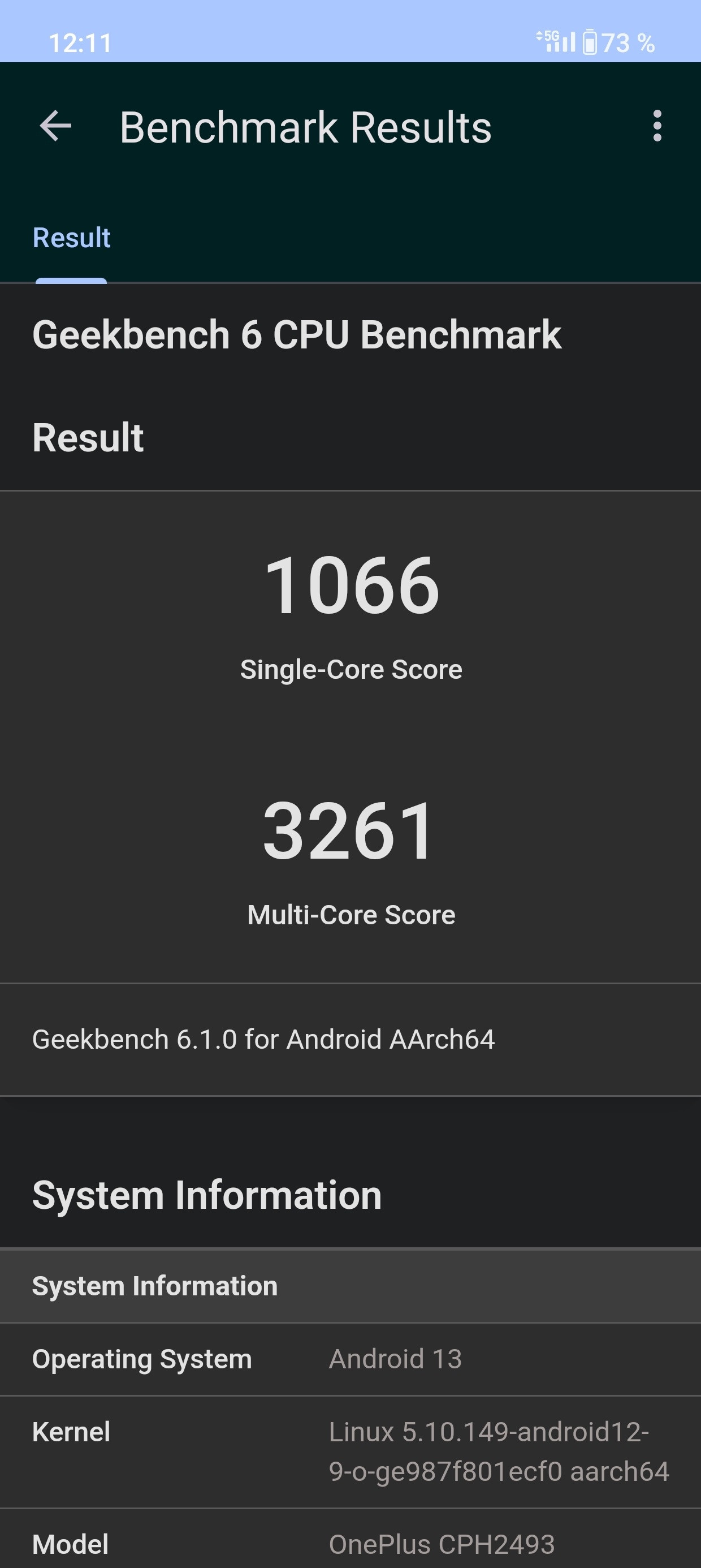 OnePlus Nord 3 5G Geekbench