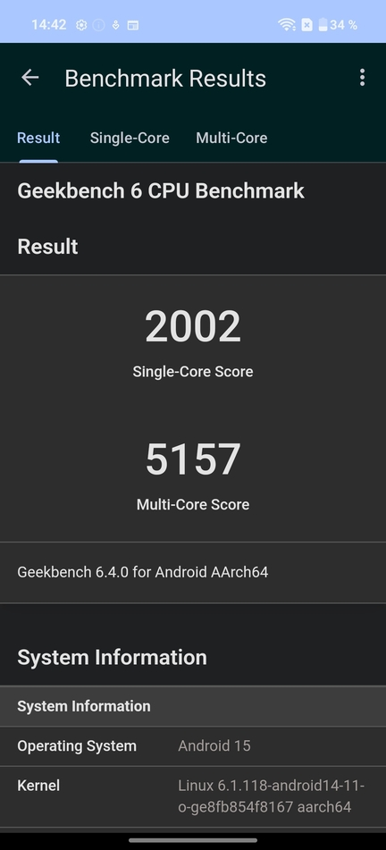 OnePlus Nord 5 Geekbench 6