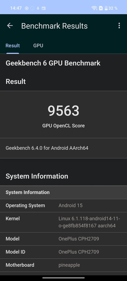 OnePlus Nord 5 Geekbench GPU