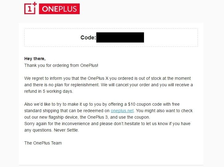OnePlus X email