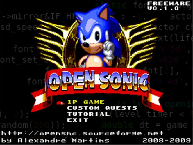 Open Sonic screen 1