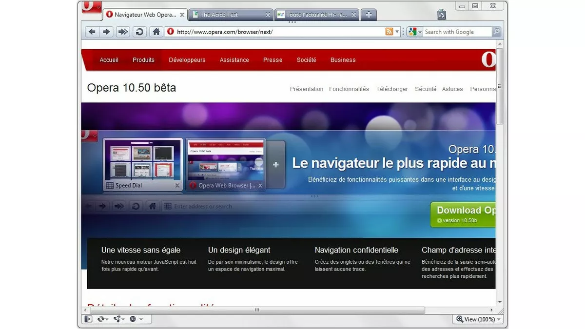 [MàJ] Opera 10.5 en version bêta pour Windows