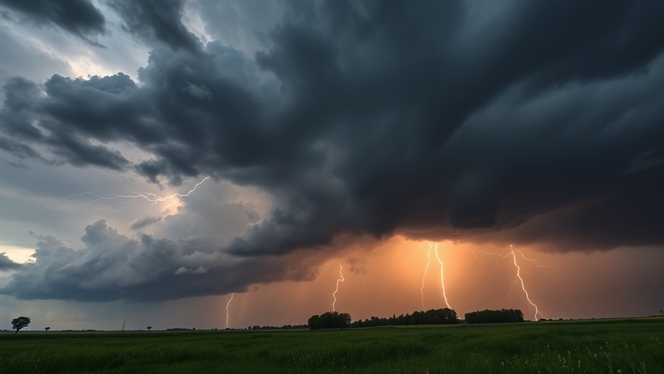 orage supercellulaire eclair tempete illustation IA 02