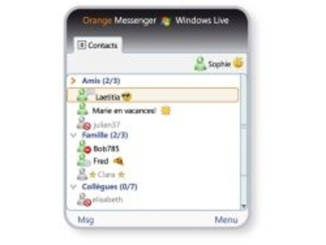 Orange Messenger by Windows Live ; capture 1 (Small)